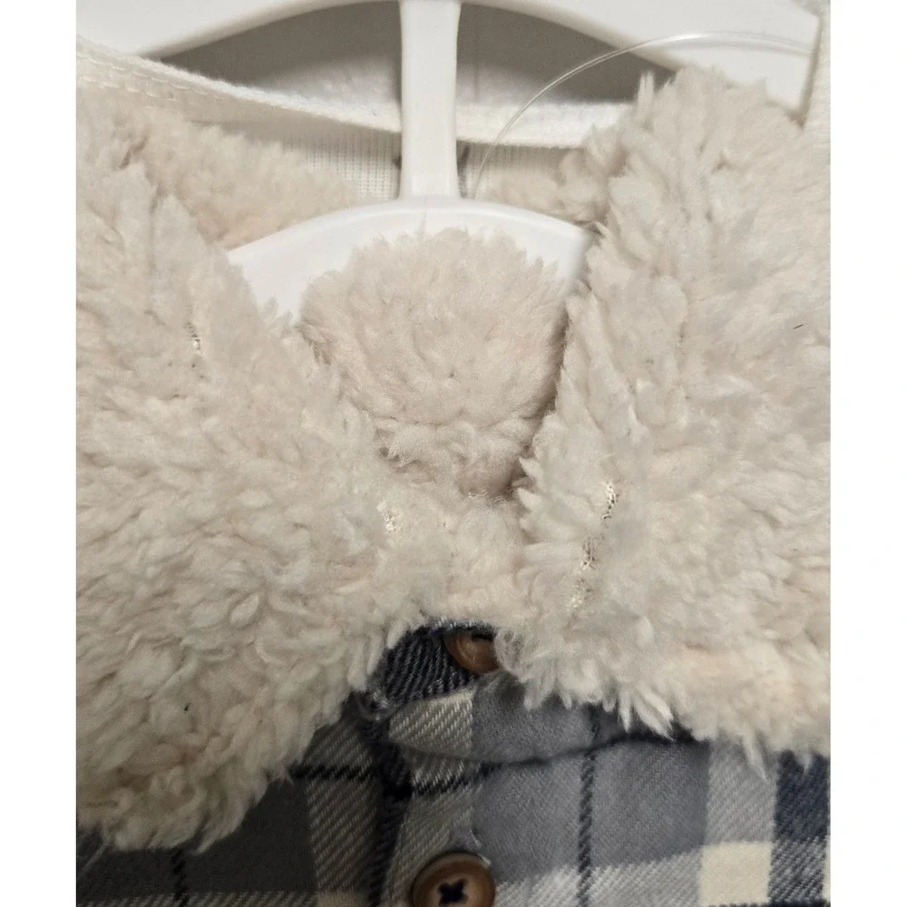 Carters Just One You Baby Boy 3pc Plaid Flannel Sherpa Set 1R740810 Grey Navy 6M